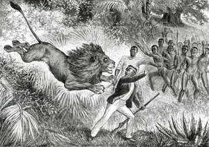 Livingstone Attacked by a Lion by J.M. Cobner